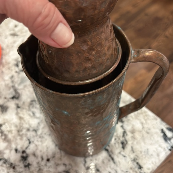 Indian Art Villa Hammered Copper Small Pitcher Cup - Picture 11 of 11